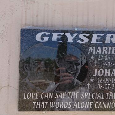 GEYSER Johan 1942-2020 &amp; Marie 1944-2015