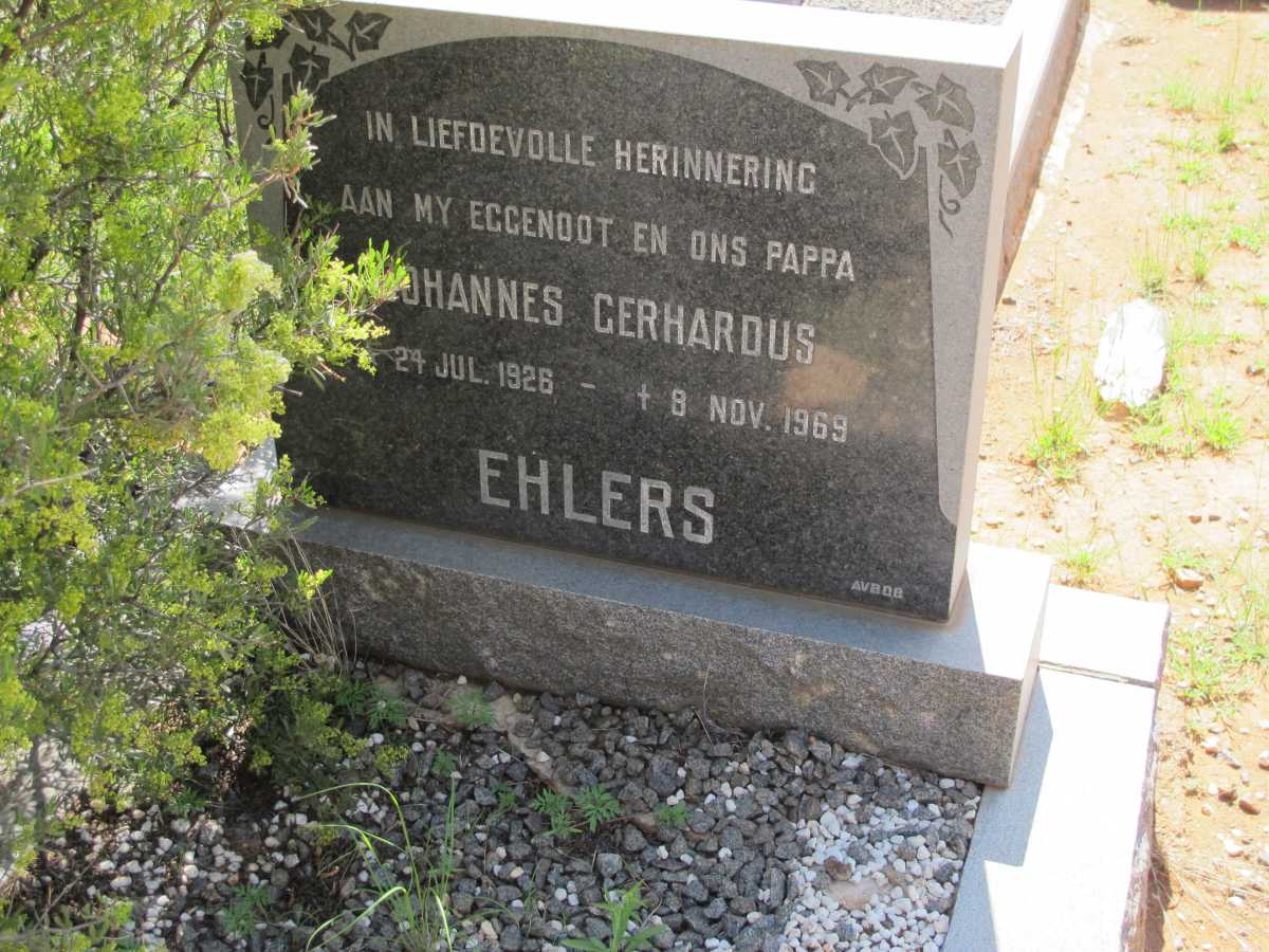 EHLERS Johannes Gerhardus 1926-1969