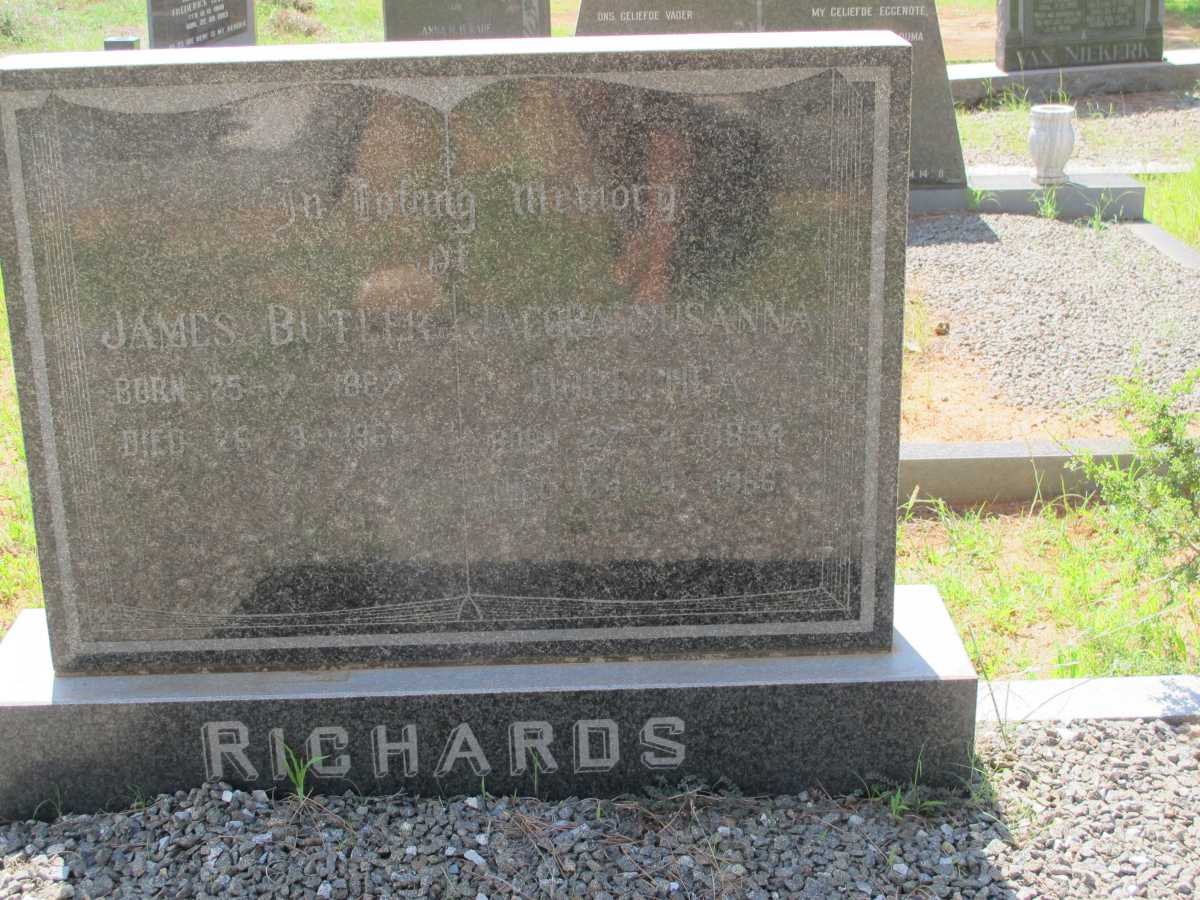 RICHARDS James Butler 1887-1965 &amp; Jacoba Susanna 1894-1966