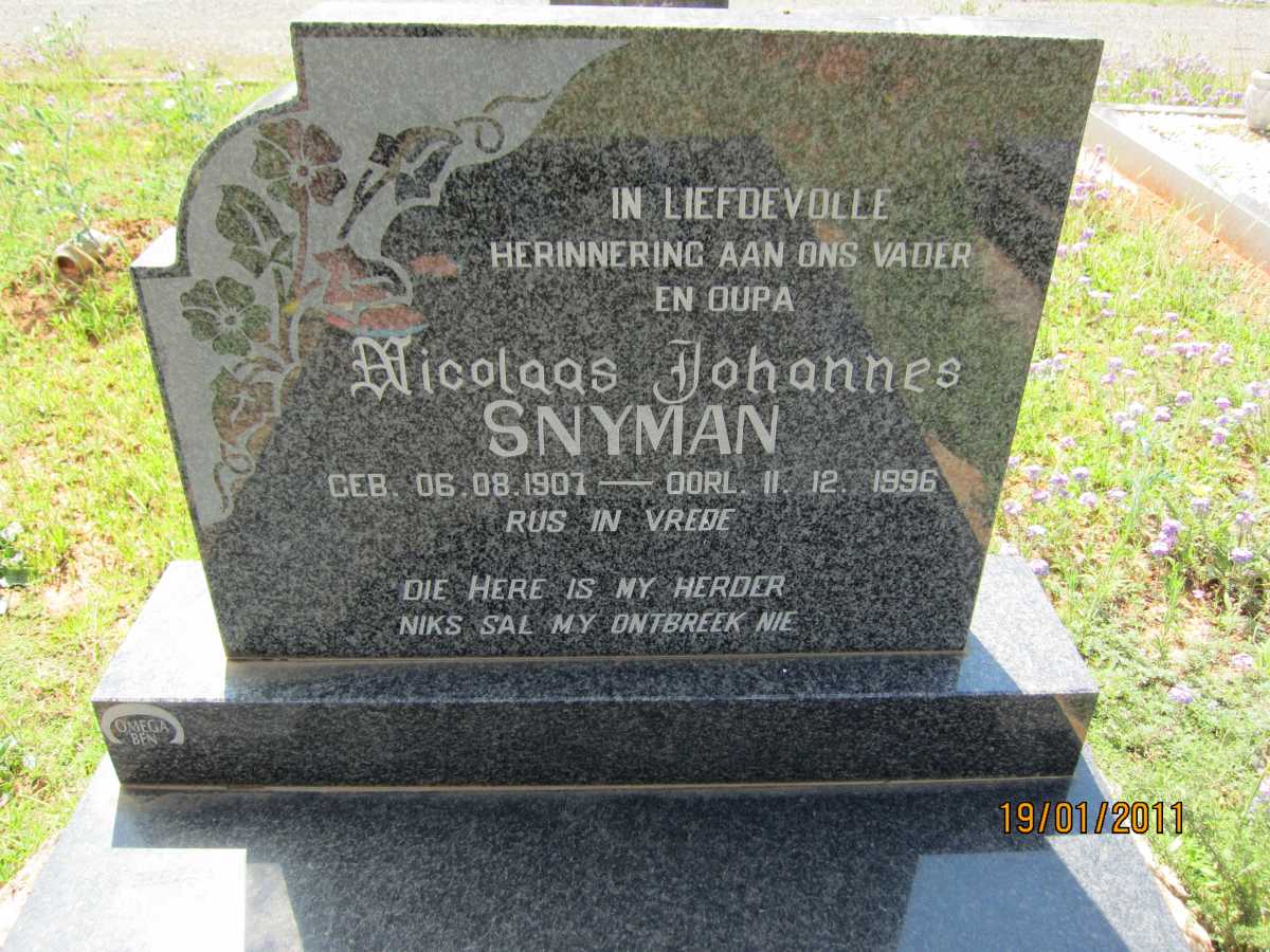 SNYMAN Nicolaas Johannes 1907-1996