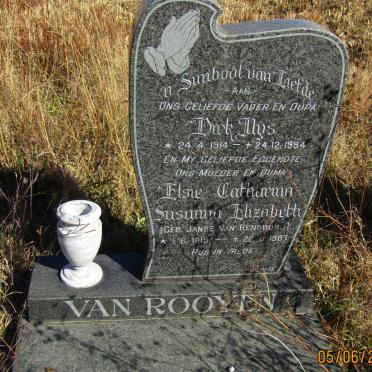 ROOYEN Drk Uys, van 1914-1994 &amp; Elsie Catharina Susanna Elizabeth JANSE VAN RENSBURG 1919-1987