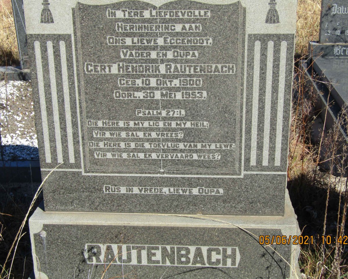 RAUTENBACH Gert Hendrik 1900-1953