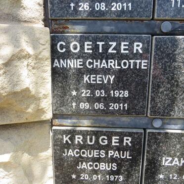 COETZER Annie Charlotte Keevy 1928-2011