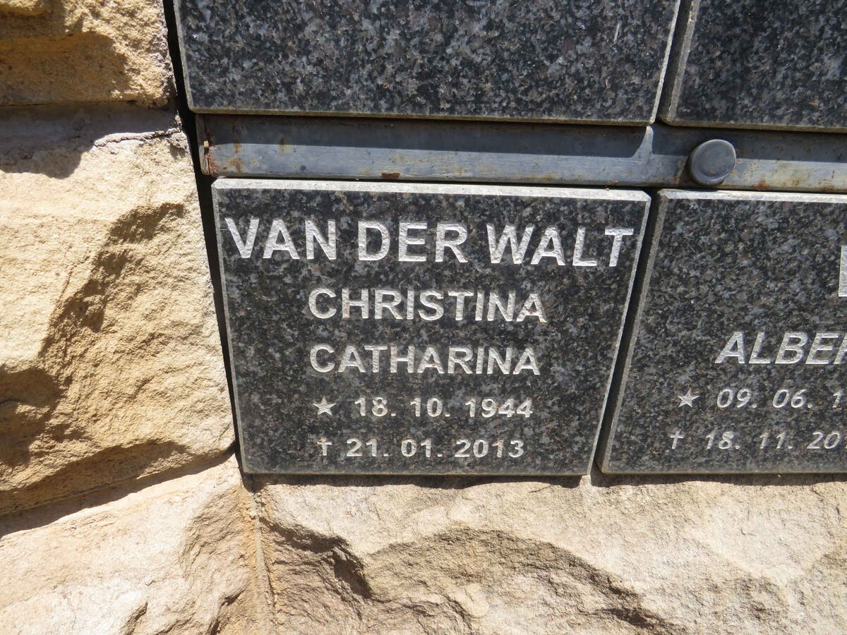 WALT Christina Catharina, van der 1944-2013