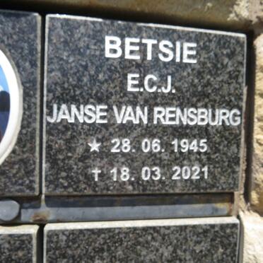 RENSBURG E.C.J., Janse van 1945-2021