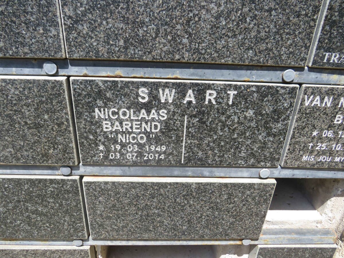 SWART Nicolaas Barend 1949-2014