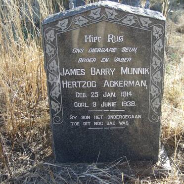 ACKERMAN James Barry Munnik Hertzog 1914-1939