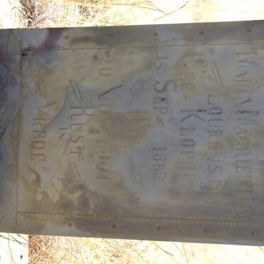 LOURENS Maria Magrietha nee KLOPPER 1862-1901