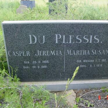 PLESSIS Casper Jeremia, du 1906-1981 &amp; Martha Susanna WIEGAND 1912-1978