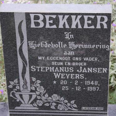 BEKKER Stephanus Jansen Weyers 1948-1997