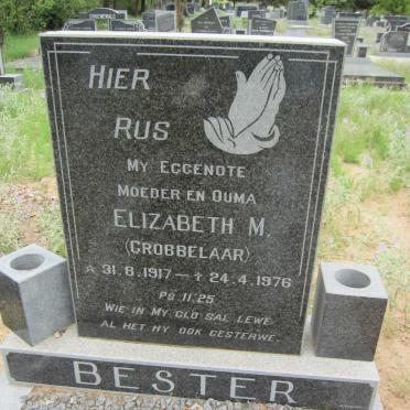 BESTER Elizabeth M. nee GROBBELAAR 1917-1976