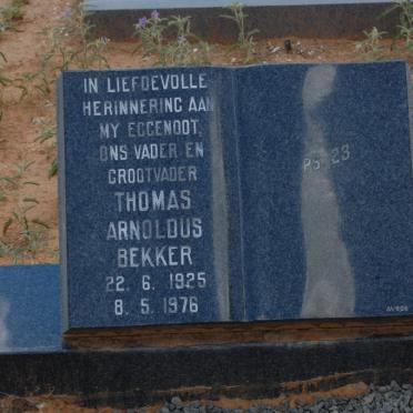 BEKKER Thomas Arnoldus 1925-1976