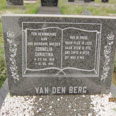 BERG Cornelia Christina, van den 1914-1991