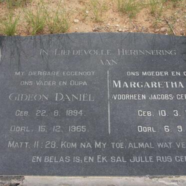 CRONJE Gideon Daniël 1894-1965 &amp; Margaretha Maria, formerly JACOBS nee LOUW 1888-1980