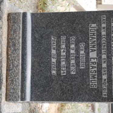 ERASMUS Johanna nee FOURIE 1872-1934