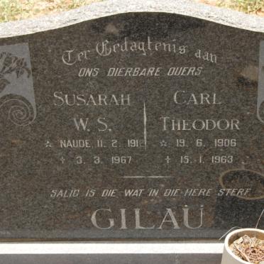 GILAÜ Carl Theodor 1906-1963 &amp; Susarah W.S. NAUDE 1912-1967