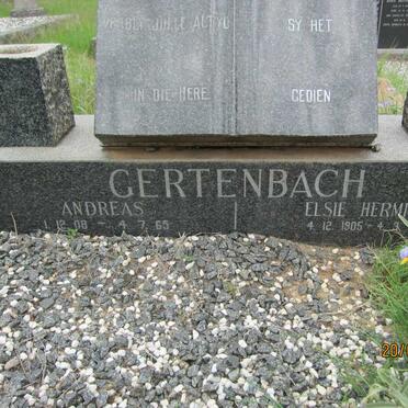 GERTENBACH Andreas 1908-1965 &amp; Elsie Hermina 1905-1991