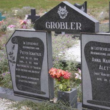 GROBLER Pieter Ignatius 1918-1998 &amp; Anna Maria Aletta van der MERWE 1922-2011
