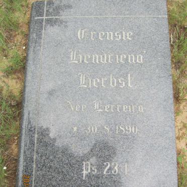 HERBST Trensie Hendriena nee FERREIRA 1890-