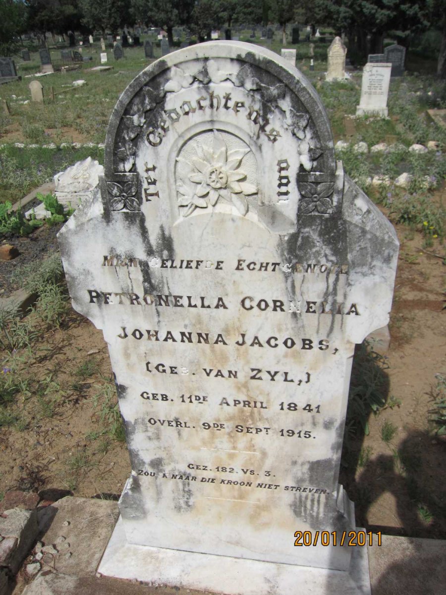 JACOBS Petronella Cornelia Johanna nee VAN ZYL 1841-1915