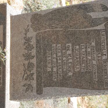 KLERK Elizabeth Johanna, de nee LUBBE 1880-1935