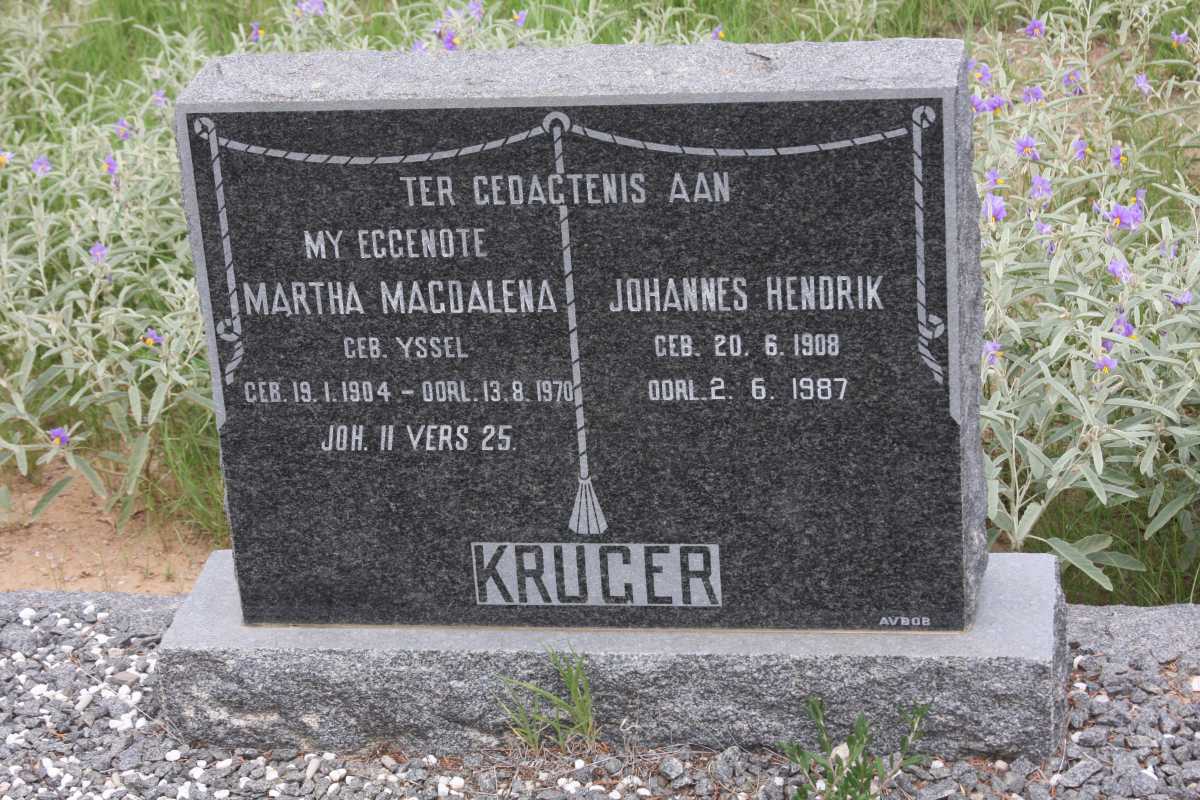 KRUGER Johannes Hendrik 1908-1987 &amp; Martha Magdalena YSSEL 1904-1970