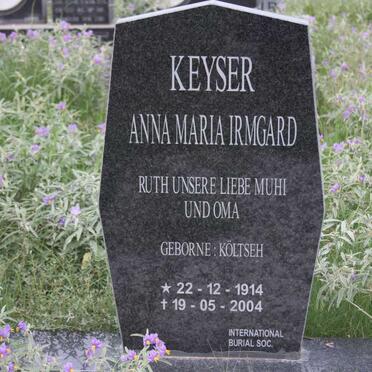 KEYSER Anna Maria Irmgard nee KÖLTSEH 1914-2004