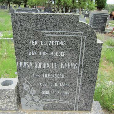 KLERK Louisa Sophia, de nee LIEBENBERG 1894-1986