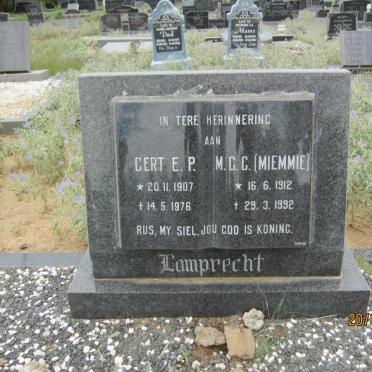 LAMPRECHT Gert E.P. 1907-1976 &amp; M.G.C. 1912-1992