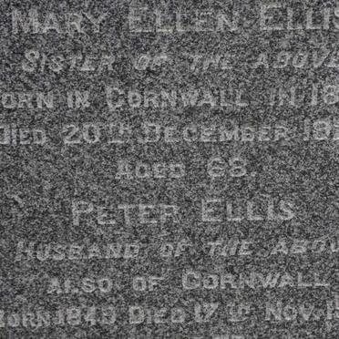 ELLIS Mary Ellen nee LAWRY 1857-1925 :: ELLIS Peter 1849-1926