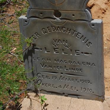 LINDE Leah Magdalena, van der 1907-1910