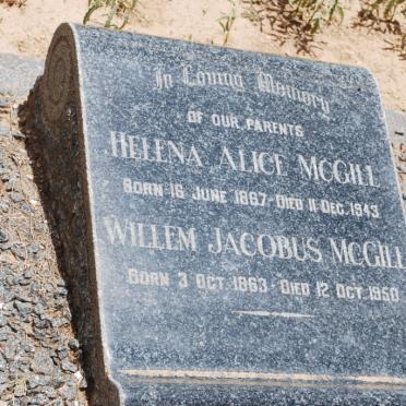 MCGILL Willem Jacobus 1863-1950 &amp; Helena Alice 1867-1943