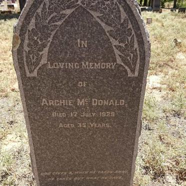 Mc DONALD Archie -1929