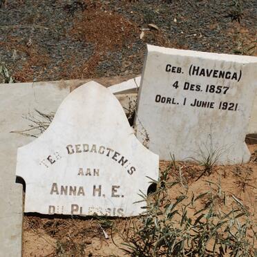 PLESSIS Anna H.E., du nee HAVENGA 1857-1921