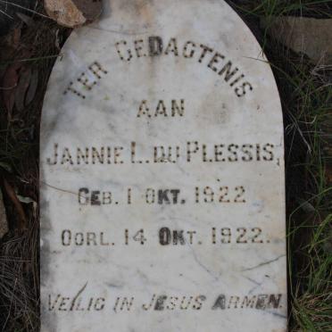 PLESSIS Jannie L, du 1922-1922