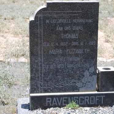 RAVENSCROFT Thomas 1862-1929 &amp; Maria Elizabeth THERON 1873-1961