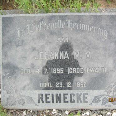 REINECKE Johanna M.M. nee GROENEWALD 1895-1962