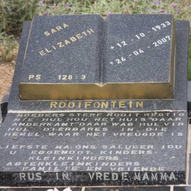 ROOIFONTEIN Sara Elizabeth 1933-2007