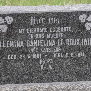 ROUX Willemina Danielina, le nee KARSTENS 1881-1971