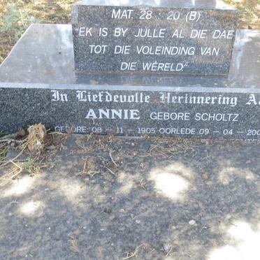SERFONTEIN Annie nee SCHOLTZ 1905-2002