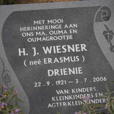 WIESNER H.J. nee ERASMUS 1921-2006