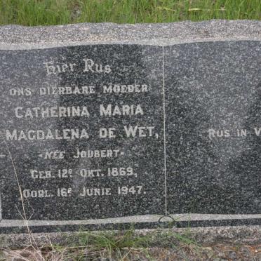 WET Catherina Maria Magdalena, de nee JOUBERT 1869-1947