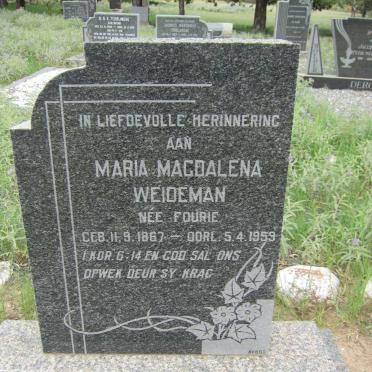 WEIDEMAN Maria Magdalena nee FOURIE 1867-1959