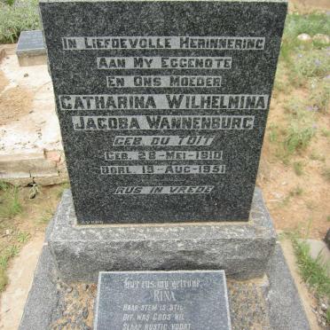 WANNENBURG Catharina Wilhelmina Jacoba nee du TOIT 1910-1951