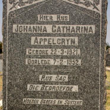 APPELGRYN Johanna Catharina 1921-1952