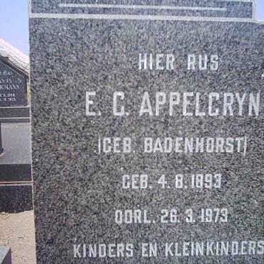 APPELGRYN E.C. nee BADENHORST 1893-1973