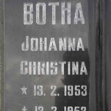 BOTHA Johanna Christina 1953-1953
