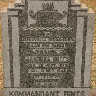 BRITS Johannes Jacobus 1879-1946