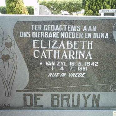 BRUYN Elizabeth Catharina, de nee VAN ZYL 1942-1991