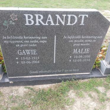 BRANDT Gawie 1923-2004 &amp; Malie 1930-2016